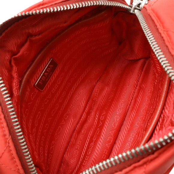 PRADA Red Leather Pochette Shoulder Bag - Picture 8 of 10